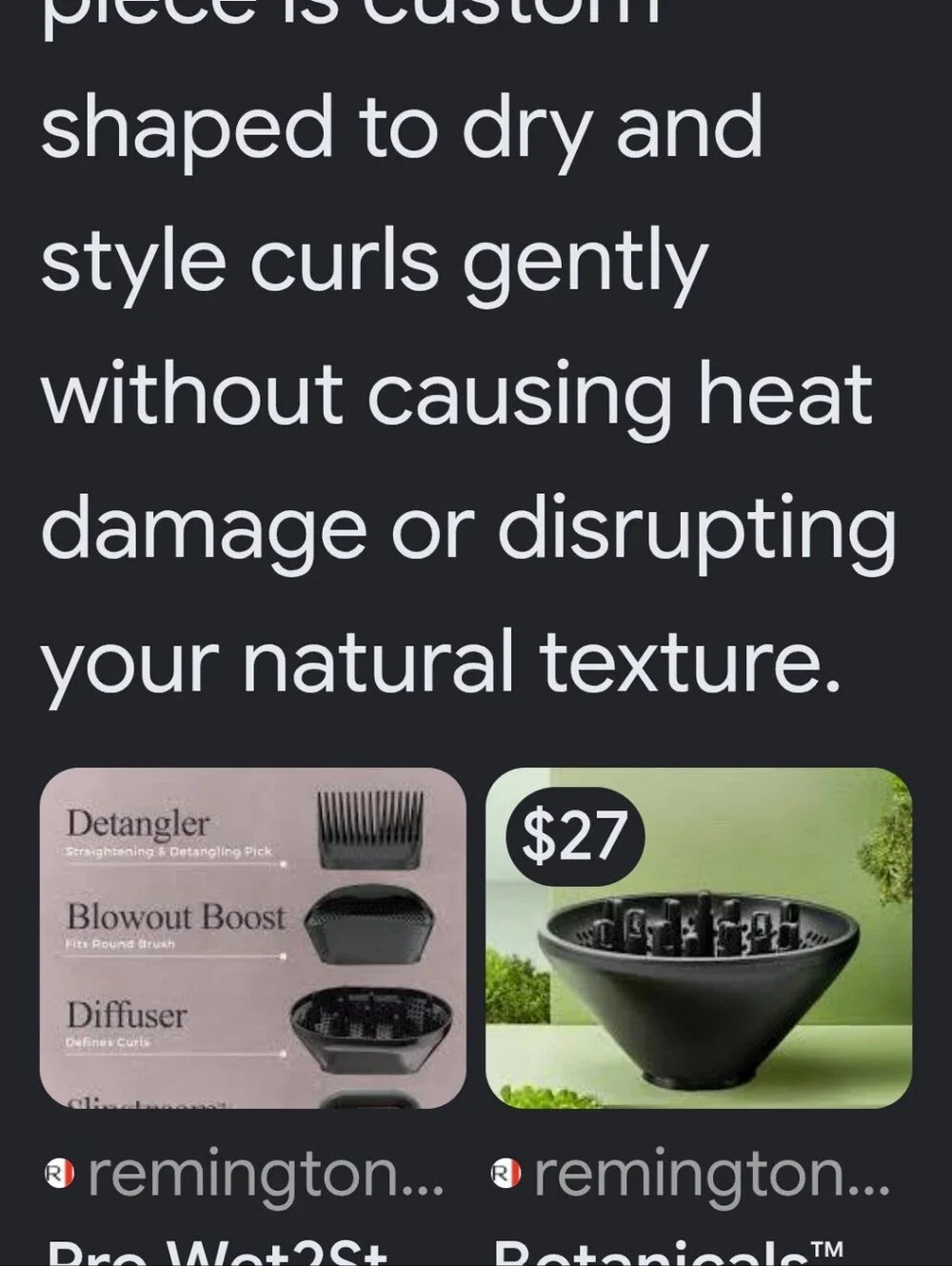 Remington Diffuser For Wet To Dry Hair Belongs To A Pro Wet 2S style Hair Dryer